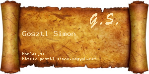 Gosztl Simon névjegykártya